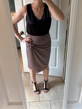 Amazon Black V-Neck Satin Sleeveless Blouse